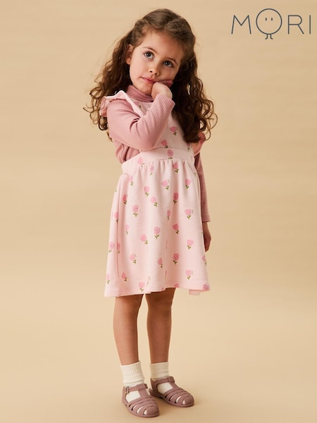MORI Pink Tiny Tulips Pinafore Dress (W84443) | 52 € - 55 €