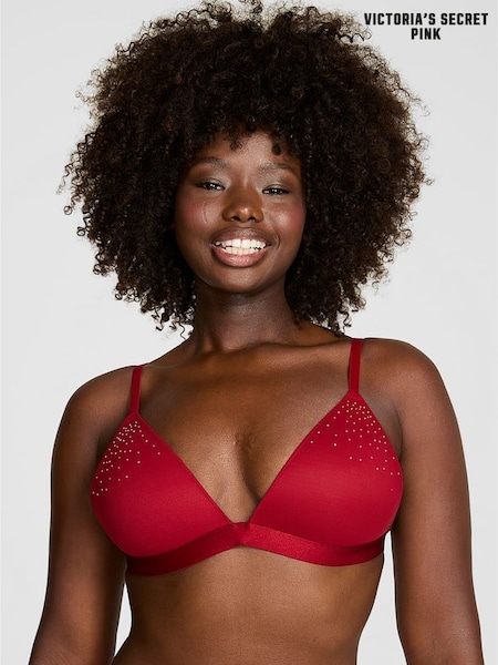 Victoria's Secret Pink Red Lacquer Push Up Mesh Diamonte Bralette (W84484) | €50.50