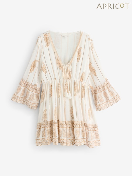 Apricot Cream Bohemian Style Bell Sleeve Dress (W84593) | €59