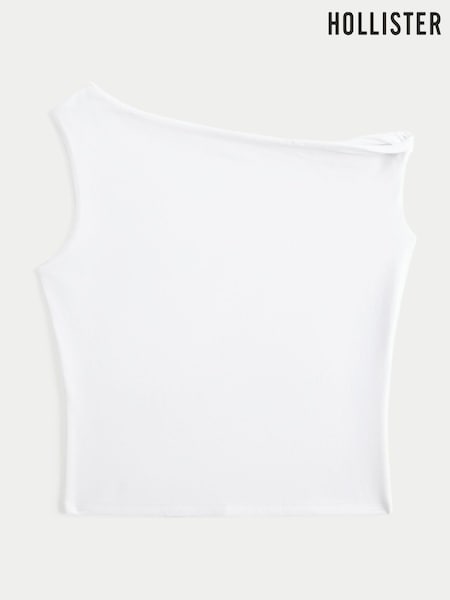 Branco - Hollister Aysmetric Off Shoulder Sleeveless Top (W84634) | R$ 160