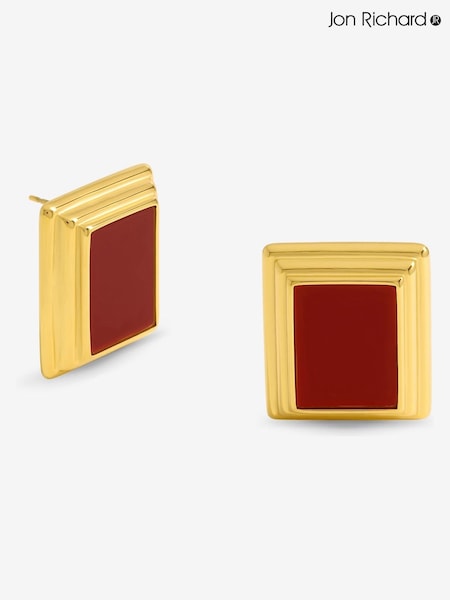 Jon Richard Gold Tone Red Enamel Earrings (W84661) | €25