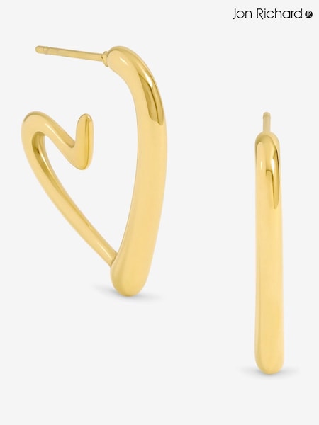 Jon Richard Gold Plated Waterproof Heart Hoop Earrings (W84664) | €25