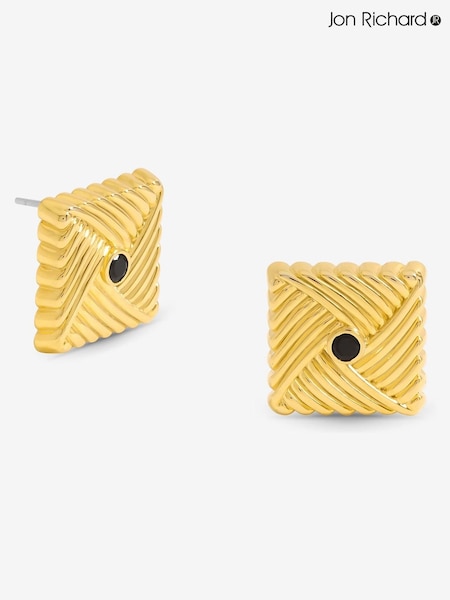 Jon Richard Gold Tone Jet Square Earrings (W84677) | €32