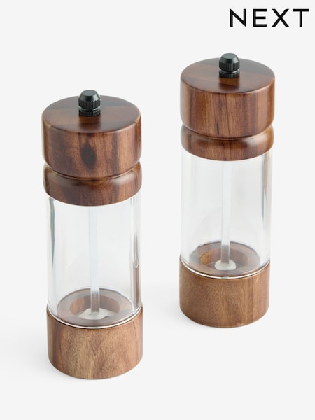 Natural Bronx Salt and Pepper Unfilled Grinder Set (W84771) | AED74