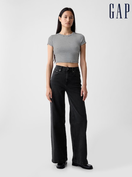 Gap Black High Rise Stride Wide-Leg Jeans (W84855) | €73