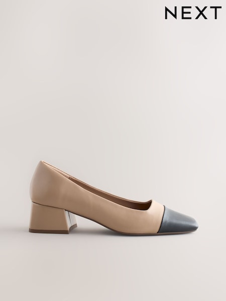 Nude Forever Comfort® Toe Cap Low Block Court Heels (W84941) | €31
