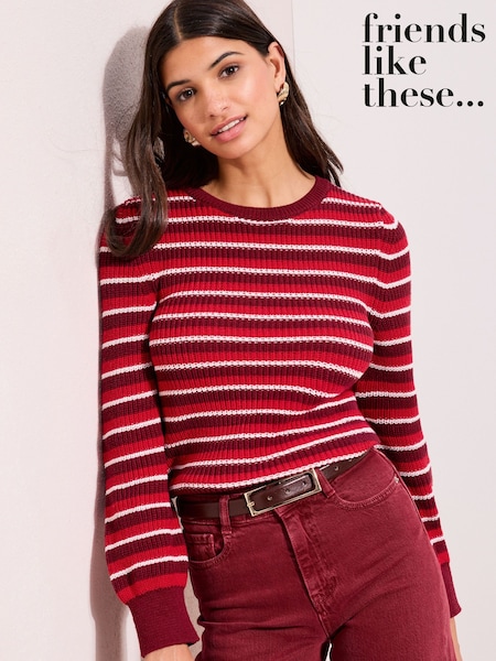 Friends Like These Red Stripe Jumper (W84975) | €55