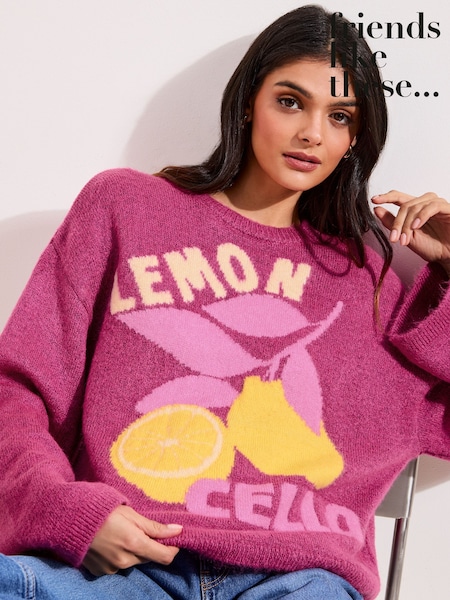 Friends Like These Pink Lemon Graphic Knit (W84976) | €55