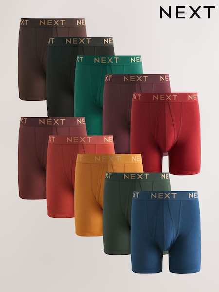 Sattes Rot/Blau - 10er-Pack - Sports Longer Length A-Front Boxers (W85040) | 73 €