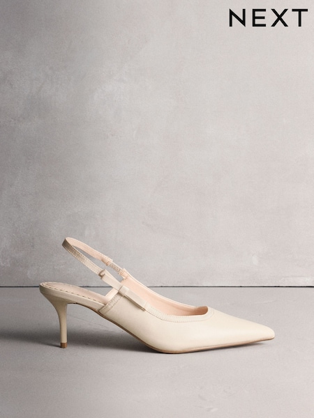 Ivory Forever Comfort® Point Toe Bow Slingback Heels (W85045) | €57