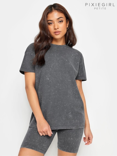 PixieGirl Petite Acid Wash T-Shirt (W85087) | 142 LEI