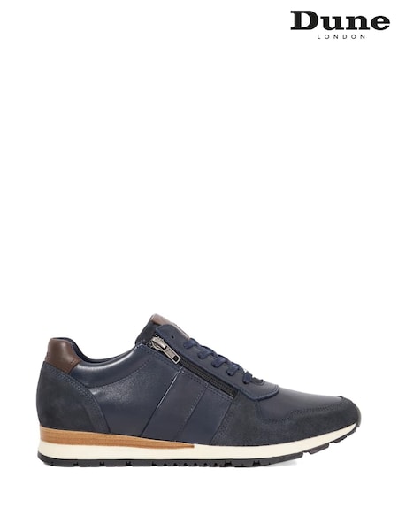Dune London Blue Thame Side Zip Detail Runner Trainers (W85090) | €138
