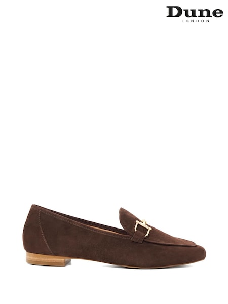 Dune London Brown Grained Branded Snaffle Trim Loafers (W85103) | €113