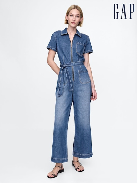 Gap Blue Belted Denim Jumpsuit (W85105) | €86