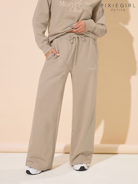 PixieGirl Petite Natural Monte Carlo Wide Leg Joggers (W85207) | R$ 265