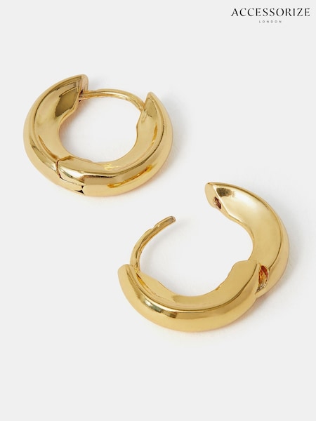 Accessorize Gold Tone 14ct Huggie Hoop Earrings (W85234) | €22.50