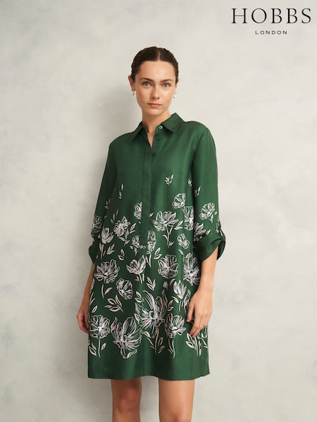 Hobbs Green Marci Dress (W85297) | €178