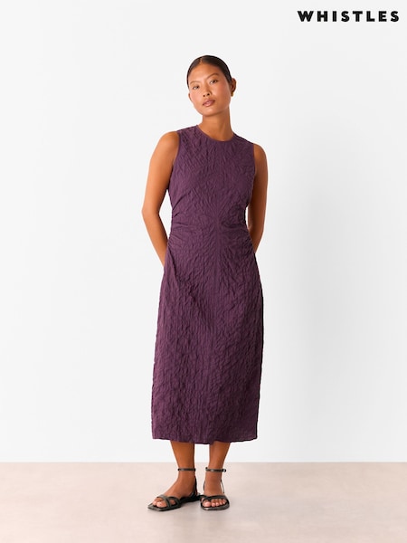 Whistles Petite Lori Textured Midi Dress (W85321) | 1,110 LEI