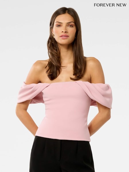 Forever New Pink Jacinta Off Shoulder Top (W85392) | €79