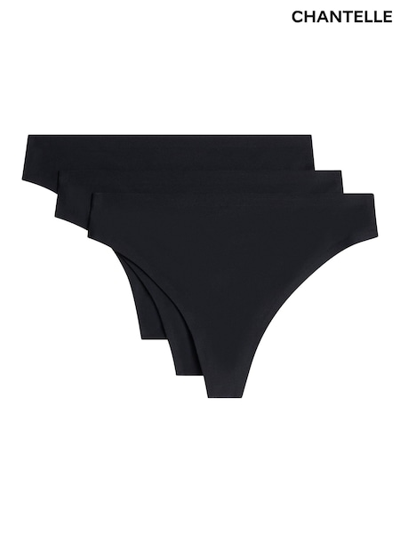 Chantelle One Size Soft Stretch Seamless Black Thongs 3 Pack Knickers (W85418) | R$ 495