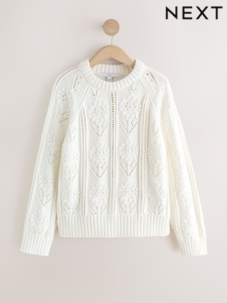 Ecru Floral Stitch Jumper (W85466) | € 37