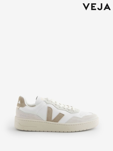 Veja White Taupe V-90 Trainers (W85531) | €191