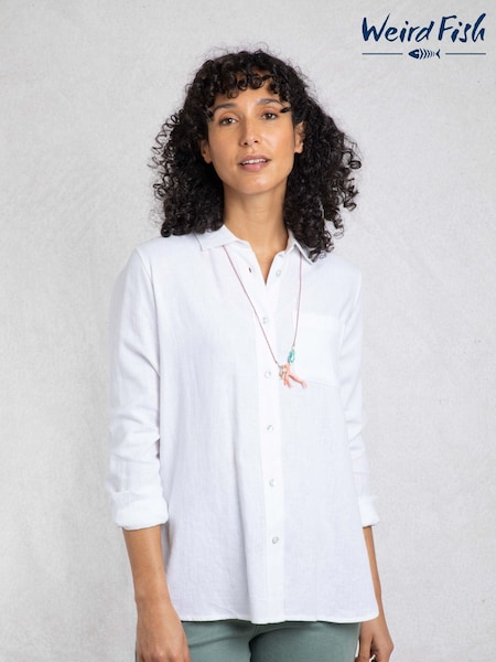 Alb - Weird Fish Layla Linen Rich Shirt (W85572) | 283 LEI - 372 LEI