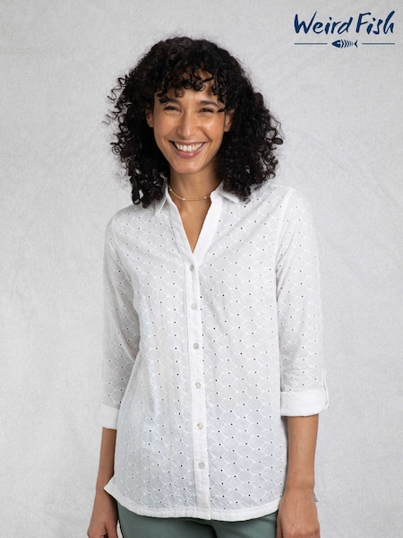 Weird Fish Camille Broidery Cotton Shirt (W85585) | 335 LEI - 596 LEI