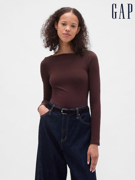 Gap Blue CloseKnit Jersey Boat Neck Open-Back T-Shirt (W85602) | €23