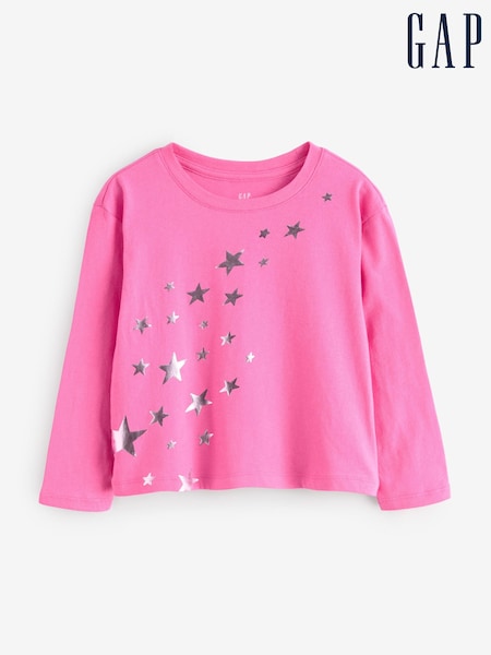Gap Pink Long Sleeve Value Graph T-Shirt (4-13yrs) (4-13yrs) (W85610) | 14 €