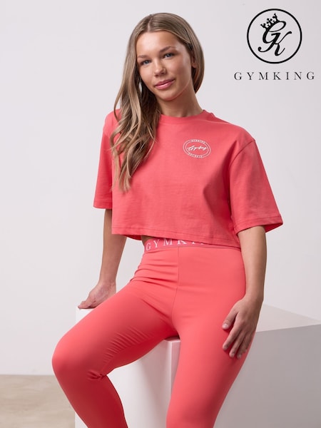 Gym King Pink Origin Cropped T-Shirt (W85684) | €18.50