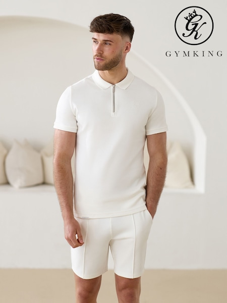Gym King White Portals Texture Polo Shirt (W85692) | €53