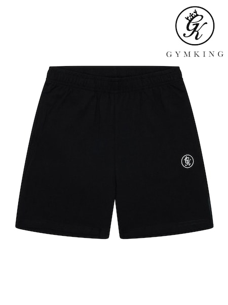 Gym King Black Pro Logo Jersey Shorts (W85718) | €32