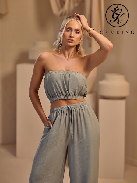 Gym King Green Signature Woven Bandeau Top (W85729) | €32