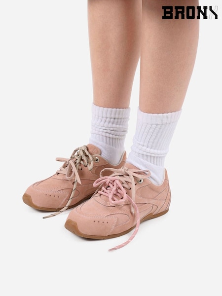 Bronx Pink Myraa Suede Sneakers (W86405) | €165