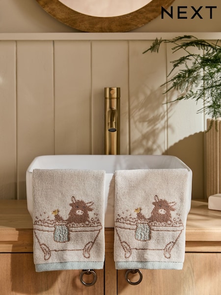 Hamish The Highland Cow Face Cloths (W86455) | 41 LEI