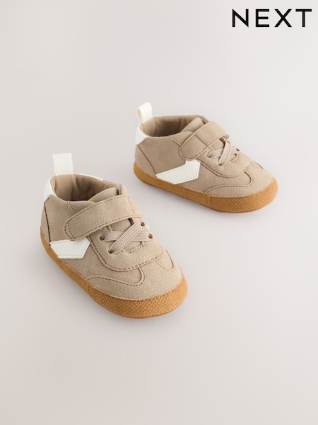 Chocolate Brown Touch Fastening Baby Trainers (0-2mths) (W86482) | OMR4