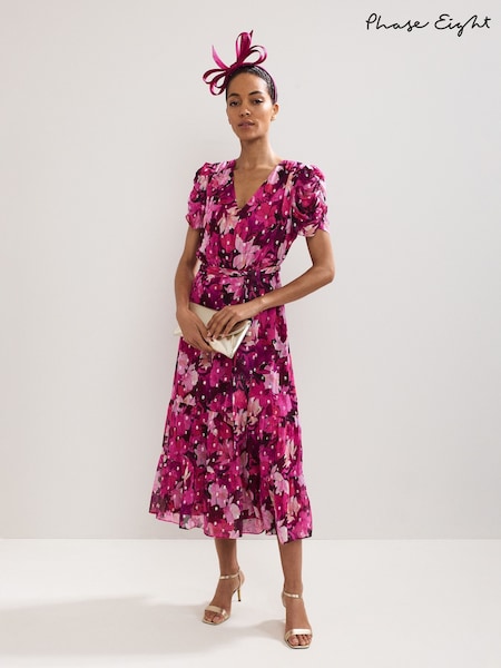 Phase Eight Purple Azalea Floral Print Dress (W86497) | €203