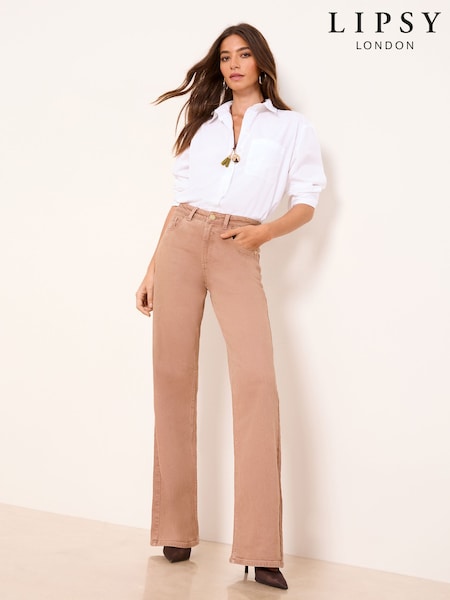 وردي داكن - Lipsy Wide Leg Jeans (W86528) | ‏247 د.إ.‏