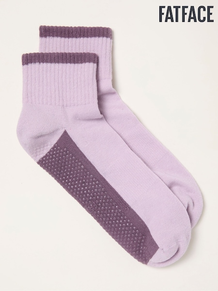 FatFace Lilac Purple Yoga and Pilates Socks (W86609) | €12
