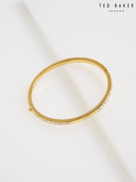 Ted Baker Gold Claudia Narrow Crystal Hinged Bangle Bracelet (W86658) | €74