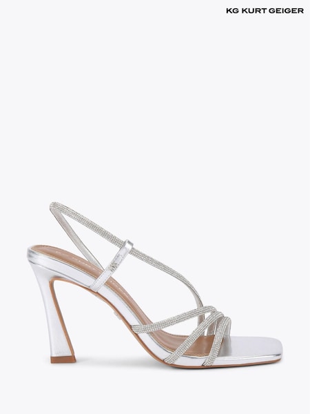 KG Kurt Geiger Silver Chrome Sweetie Gem Sandals (W86669) | R$ 1.375