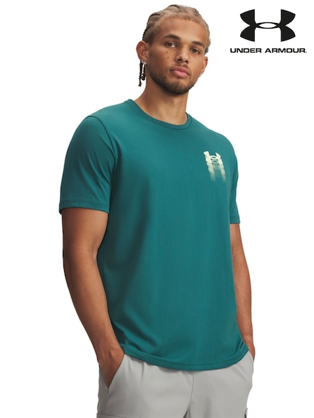 Under Armour Green Blur Logo Short Sleeve T-Shirt (W86702) | AED146
