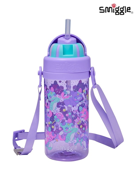 Smiggle Purple Adventurous Teeny Tiny Plastic Drink Bottle With Strap 400Ml (W86791) | €15