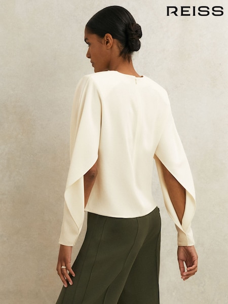 Reiss Cream Luella Atelier Crepe Turn-Lock Top (W86938) | €290