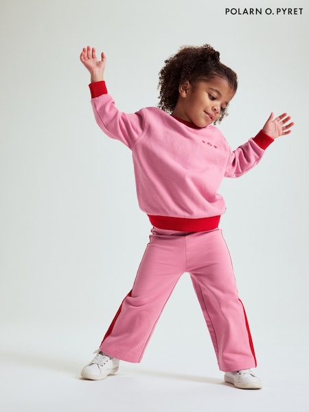 Polarn O. Pyret Pink Cotton Block Colour Sweatshirt (W86990) | €37