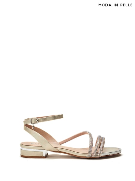 Moda in Pelle Gold Lyddia Flat Strappy Sandals (W87021) | €101