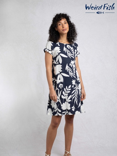 Weird Fish Orlando Linen Rich Pocket Dress (W87069) | R$ 445