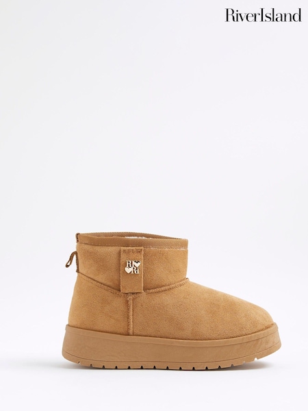 River Island Brown Girls Fur Lined Boots (W87301) | €33