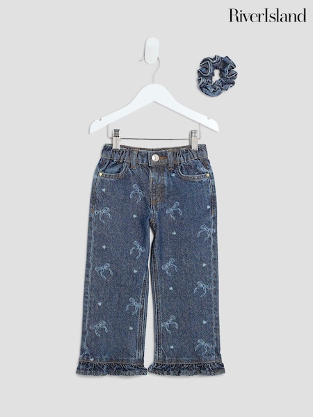 River Island Blue Girls Denim Laer Jeans (W87317) | €32